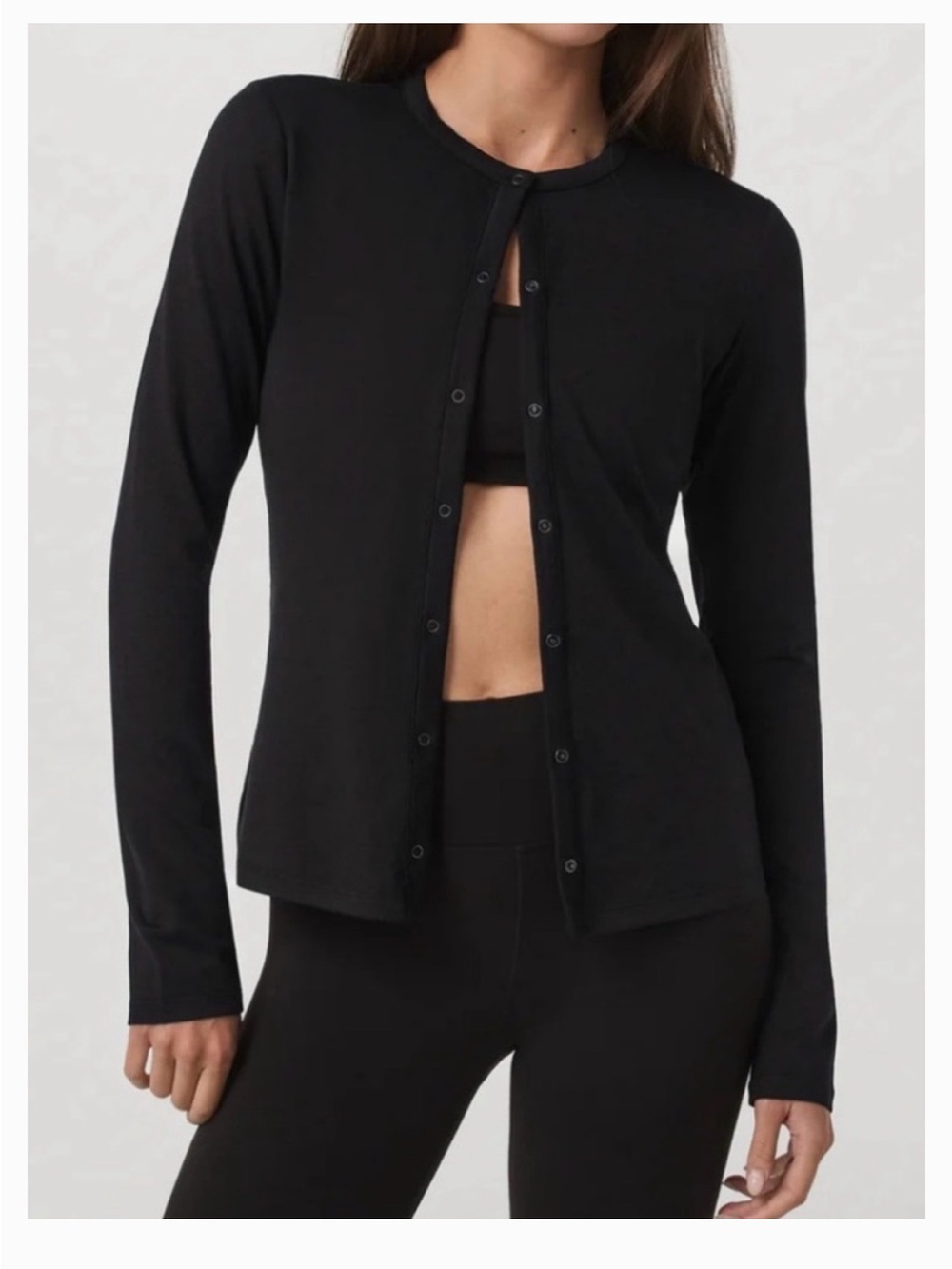 NWT Vuori L/S Halo Snap Cardigan 
Black Heather
